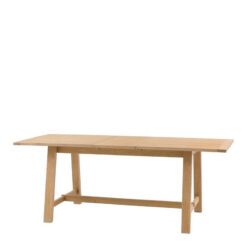 Rustic Country Farmhouse Light Oak Wood 6 - 8 Seater Extending Dining Table 160cm - 200cm