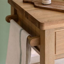 Rustic Country Farmhouse Light Wood 3 Tier 1 Drawer Small Kitchen Island Butchers Block