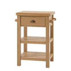 Rustic Country Farmhouse Light Wood 3 Tier 1 Drawer Small Kitchen Island Butchers Block