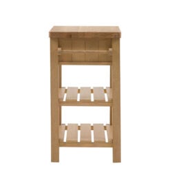 Rustic Country Farmhouse Light Wood 3 Tier 1 Drawer Small Kitchen Island Butchers Block