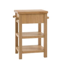 Rustic Country Farmhouse Light Wood 3 Tier 1 Drawer Small Kitchen Island Butchers Block