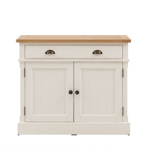 Rustic Country Farmhouse Soft White And Light Wood 2 Door 1 Drawer Cabinet Small Sideboard 96cm Rustic Country Farmhouse Soft White And Light Wood 2 Door 1 Drawer Cabinet Small Sideboard 96cm