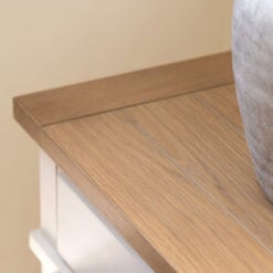 Rustic Country Farmhouse Soft White And Light Wood 2 Door 1 Drawer Cabinet Small Sideboard 96cm