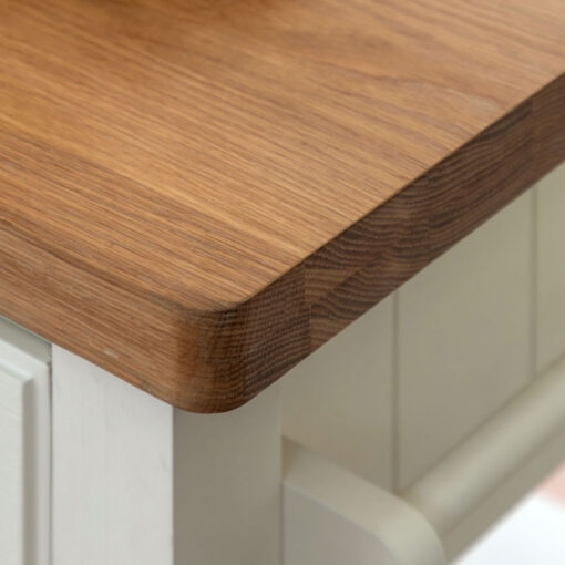 Rustic Country Farmhouse Soft White And Light Wood 3 Tier 1 Drawer Small Kitchen Island Butchers Block