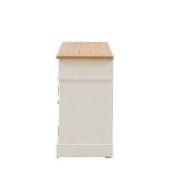 Rustic Country Farmhouse Soft White And Light Wood Kitchen Dresser Sideboard 140cm
