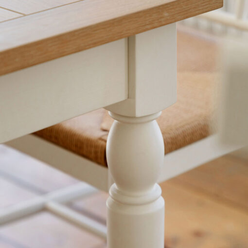 Rustic Country Farmhouse Soft White And Natural Light Wood Extending 8 - 10 Seater Dining Table 180cm - 230cm