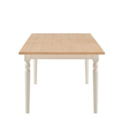 Rustic Country Farmhouse Soft White And Natural Light Wood Extending 8 - 10 Seater Dining Table 180cm - 230cm