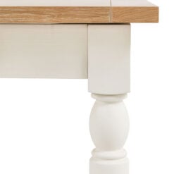 Rustic Country Farmhouse Soft White And Natural Light Wood Extending 8 - 10 Seater Dining Table 180cm - 230cm