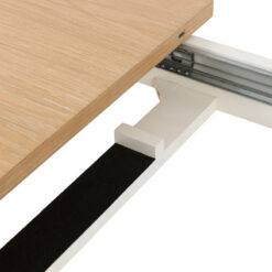 Rustic Country Farmhouse Soft White And Natural Light Wood Extending 8 - 10 Seater Dining Table 180cm - 230cm