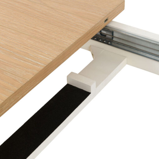 Rustic Country Farmhouse Soft White And Natural Light Wood Extending 8 - 10 Seater Dining Table 180cm - 230cm