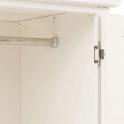 Rustic Country Farmhouse Soft White Wood 2 Door 1 Drawer Large Wardrobe 190cm