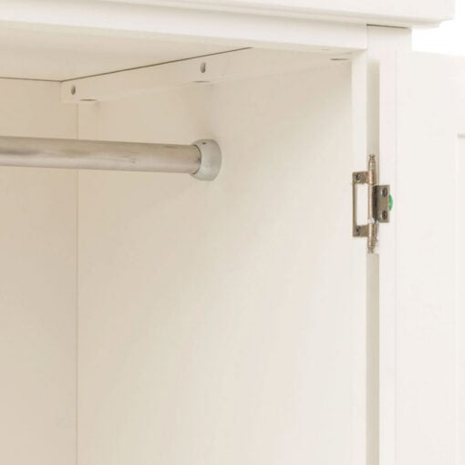 Rustic Country Farmhouse Soft White Wood 2 Door 1 Drawer Large Wardrobe 190cm