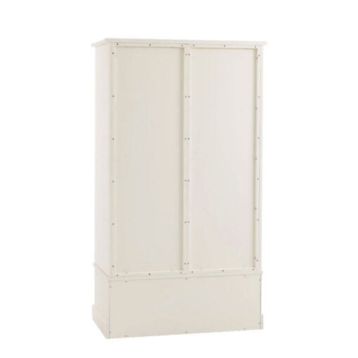 Rustic Country Farmhouse Soft White Wood 2 Door 1 Drawer Large Wardrobe 190cm