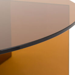 Art Deco Retro Style Bronze Glass Round All Glass Coffee Table 90cm