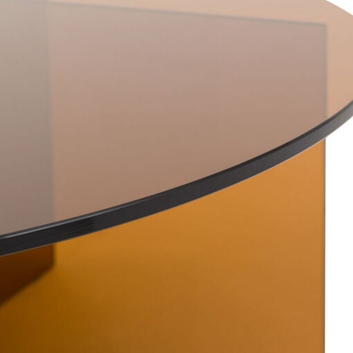 Art Deco Retro Style Bronze Glass Round All Glass Coffee Table 90cm