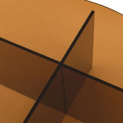 Art Deco Retro Style Bronze Glass Round All Glass Coffee Table 90cm