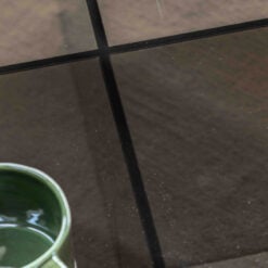 Art Deco Retro Style Charcoal Grey Glass Round All Glass Coffee Table 90cm