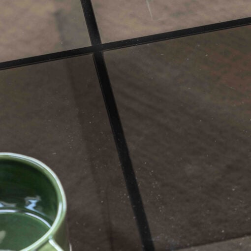 Art Deco Retro Style Charcoal Grey Glass Round All Glass Coffee Table 90cm