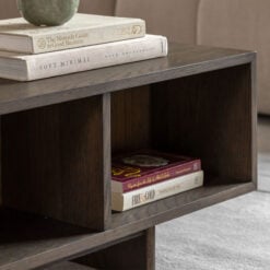 Boho Large Walnut Brown Wooden 1 Drawer 2 Tier Low Storage Coffee Table 150cm