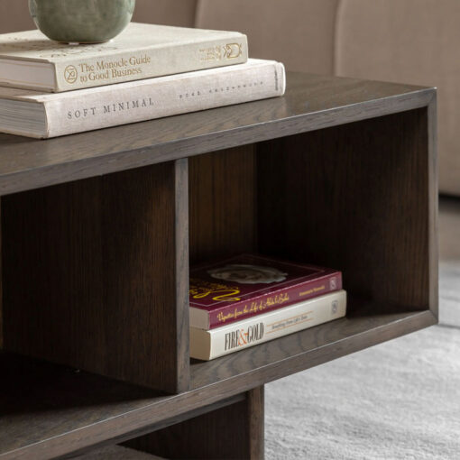 Boho Large Walnut Brown Wooden 1 Drawer 2 Tier Low Storage Coffee Table 150cm