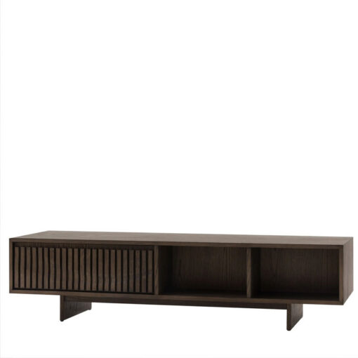 Boho Large Walnut Brown Wooden 1 Drawer 2 Tier Low Storage Coffee Table 150cm