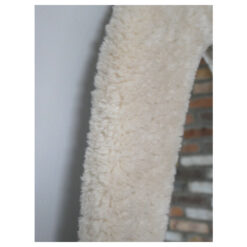 Boho Quirky Wavy Soft Beige Faux Fur Teddy Fabric Frame Leaner Full Length Mirror 170cm