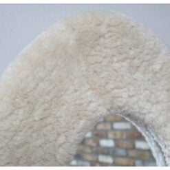 Boho Quirky Wavy Soft Beige Faux Fur Teddy Fabric Frame Leaner Full Length Mirror 170cm
