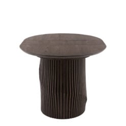 Boho Walnut Brown Wood Oval 6 - 8 Seater Extending Dining Dining With Slatted Wave Legs 200cm - 230cm