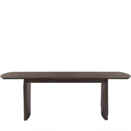 Boho Walnut Brown Wood Rectangular 6 - 8 Seater Extending Dining Table With Slatted Wave Legs 200cm - 250cm