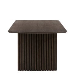 Boho Walnut Brown Wood Rectangular 6 - 8 Seater Extending Dining Dining With Slatted Wave Legs 200cm - 250cm