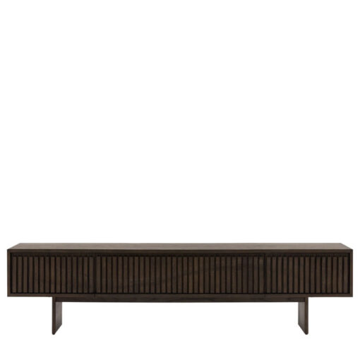 Boho Walnut Brown Wooden Slat Wave Carved Front 1 Door 2 Drawer Large TV Stand 180cm Boho Walnut Brown Wooden Slat Wave Carved Front 1 Door 2 Drawer Large TV Stand 180cm