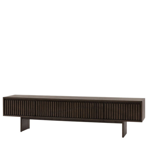 Boho Walnut Brown Wooden Slat Wave Carved Front 1 Door 2 Drawer Large TV Stand 180cm Boho Walnut Brown Wooden Slat Wave Carved Front 1 Door 2 Drawer Large TV Stand 180cm