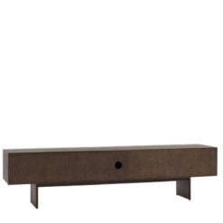 Boho Walnut Brown Wooden Slat Wave Carved Front 1 Door 2 Drawer Large TV Stand 180cm