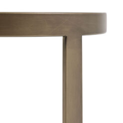 Bronze Metal Glass Top Round Side Lamp Table