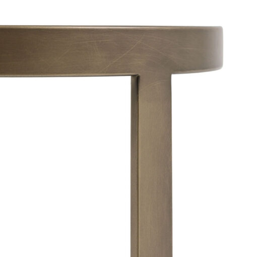 Bronze Metal Glass Top Round Side Lamp Table