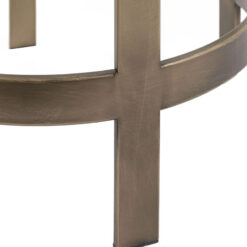 Bronze Metal Glass Top Round Side Lamp Table