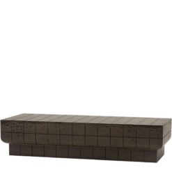 Indoor Outdoor Retro Chocolate Brown Concrete Tile Effect Reinforced Concrete Coffee Table 130cm