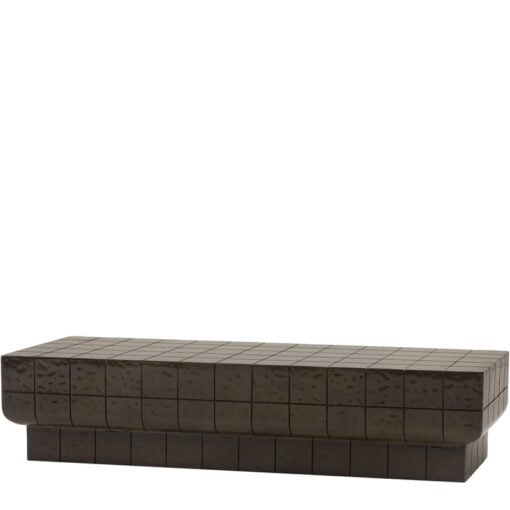 Indoor Outdoor Retro Chocolate Brown Concrete Tile Effect Reinforced Concrete Coffee Table 130cm