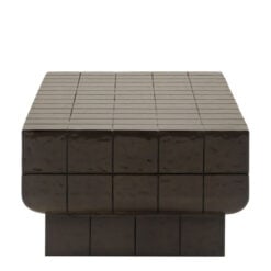 Indoor Outdoor Retro Chocolate Brown Concrete Tile Effect Reinforced Concrete Coffee Table 130cm