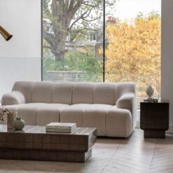 Indoor Outdoor Retro Chocolate Brown Concrete Tile Effect Reinforced Concrete Square Side Table