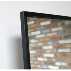 Industrial Extra Large Black Metal Narrow Edged Wall Mirror Landscape Horizontal 170cm