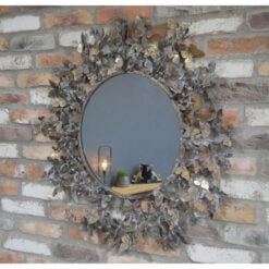 Boho Rustic Antique Gold Metal Butterflies Large Wall Mirror 82cm