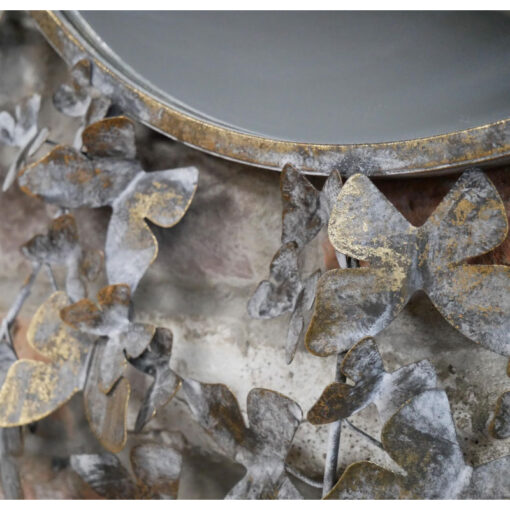 Boho Rustic Antique Gold Metal Butterflies Large Wall Mirror 82cm