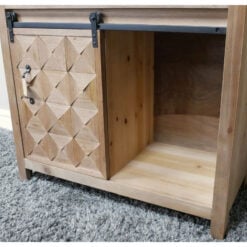 Boho Rustic Multi Drawer 1 Sliding Door Solid Light Fir Wood Apothecary Cabinet 106cm