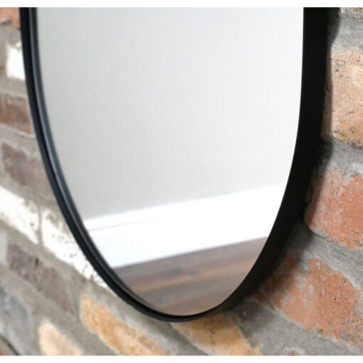 Industrial Extra Long Oval Wall Mounted Multi Way Black Metal Edged Full Length Mirror 181cm Industrial Extra Long Oval Wall Mounted Multi Way Black Metal Edged Full Length Mirror 181cm