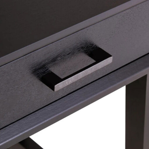 Modern Contemporary Black Pine Wood 1 Drawer Bedside Cabinet Side Table