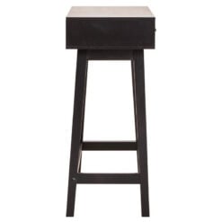 Modern Contemporary Black Pine Wood 2 Drawer Console Hallway Table 90cm