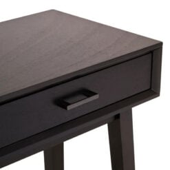 Modern Contemporary Black Pine Wood 2 Drawer Console Hallway Table 90cm