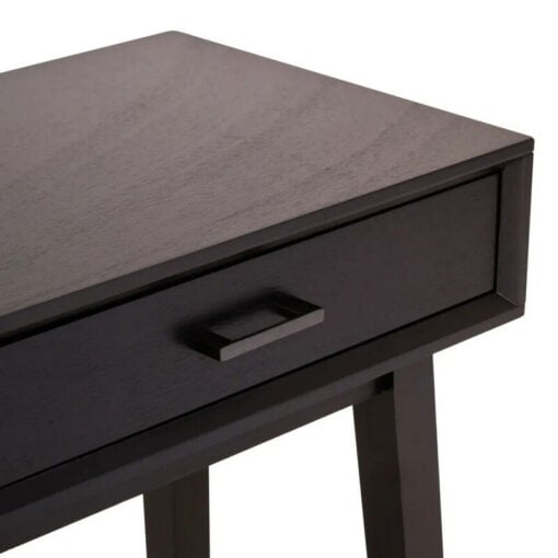 Modern Contemporary Black Pine Wood 2 Drawer Console Hallway Table 90cm