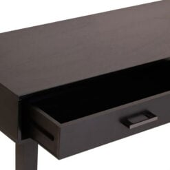 Modern Contemporary Black Pine Wood 2 Drawer Console Hallway Table 90cm